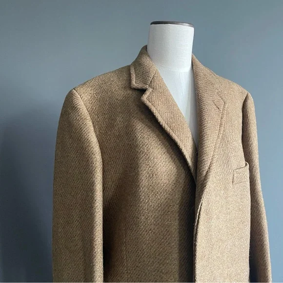 Chipp Harris Tweed Camel Wool Overcoat Men’s 40S Ivy League Vintage Coat - Picture 2 of 14